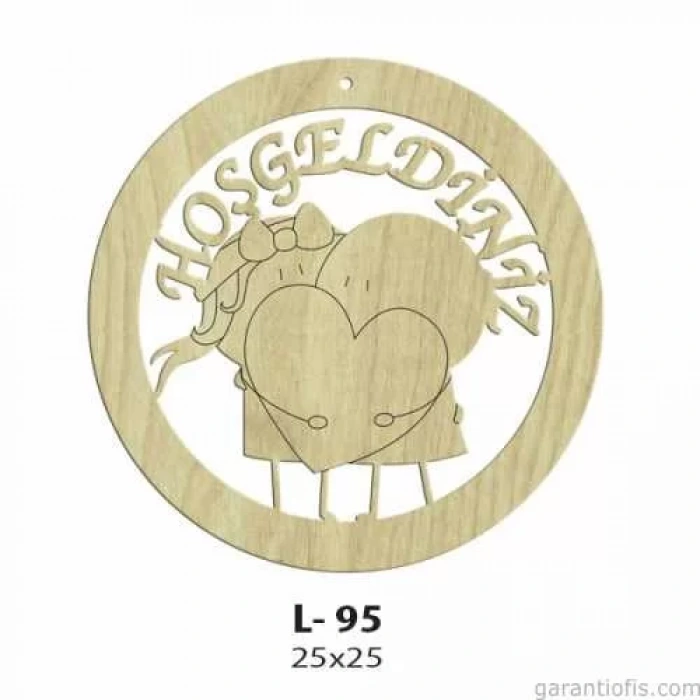 Hobi-Art L 95 Lazer Kesim Hoşgeldiniz Yazılı Kapı Süsü
