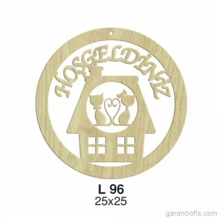 Hobi-Art L 96 Lazer Kesim Hoşgeldiniz Yazılı Kapı Süsü