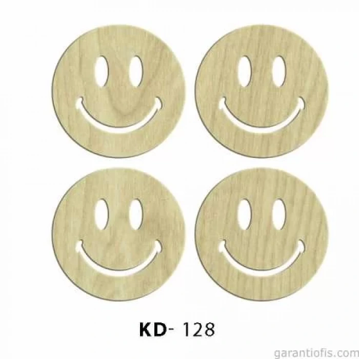 Hobi-Art KD 128 - Gülen Yüz Figürlü Dekoratif Mini Ahşap Obje