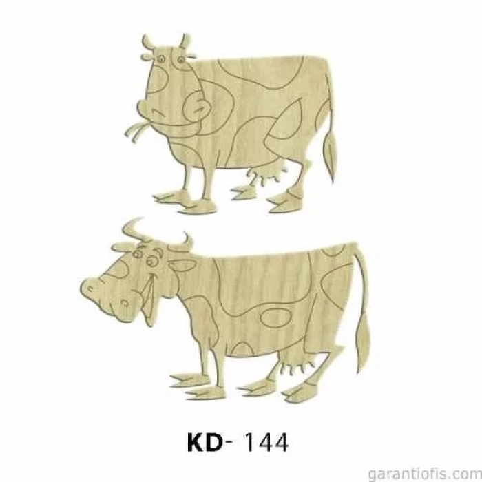 Hobi-Art KD 144 - İnek Figürlü Dekoratif Mini Ahşap Obje