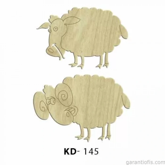 Hobi-Art KD 145 - Koyun Figürlü Dekoratif Mini Ahşap Obje
