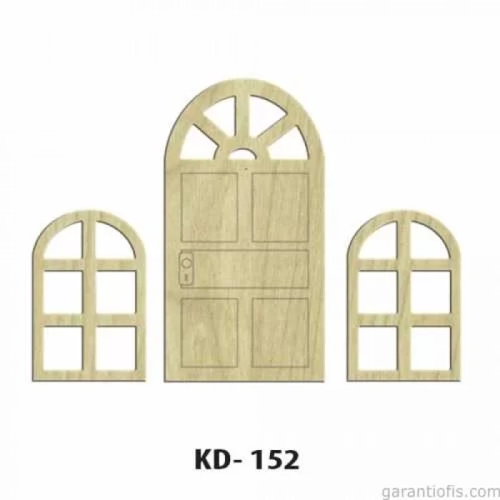 Hobi-Art KD 152 - Kapı Pencere Figürlü Dekoratif Mini Ahşap Obje