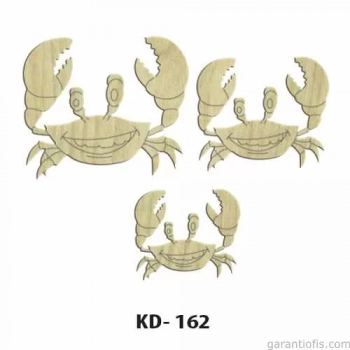 Hobi-Art KD 162 - Yengeç Figürlü Dekoratif Mini Ahşap Obje