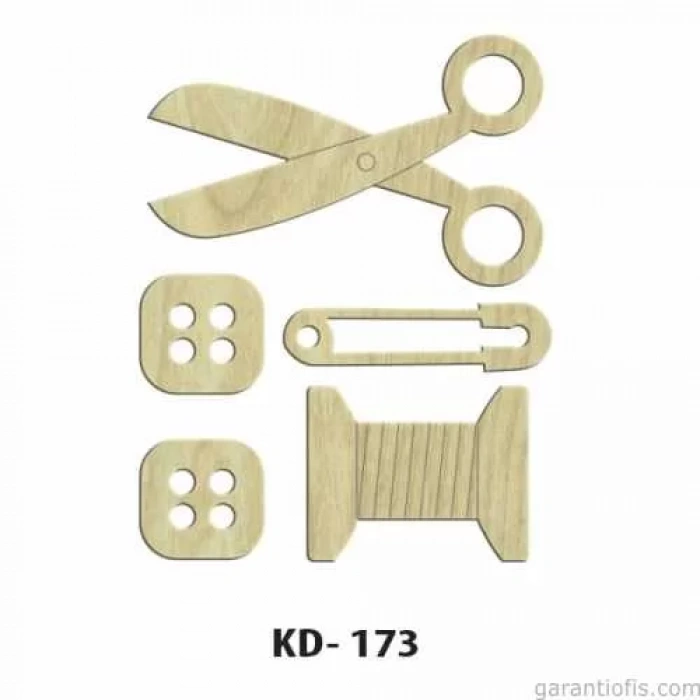 Hobi-Art KD 173 Terzi Seti Dekoratif Mini Ahşap Obje