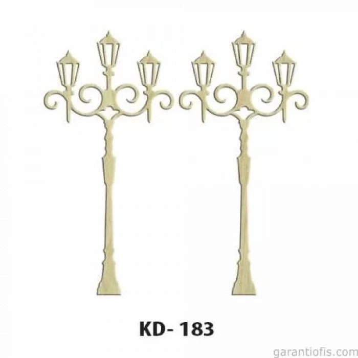 Hobi-Art KD 183 - Sokak Lambası Figürlü Dekoratif Mini Ahşap Obje