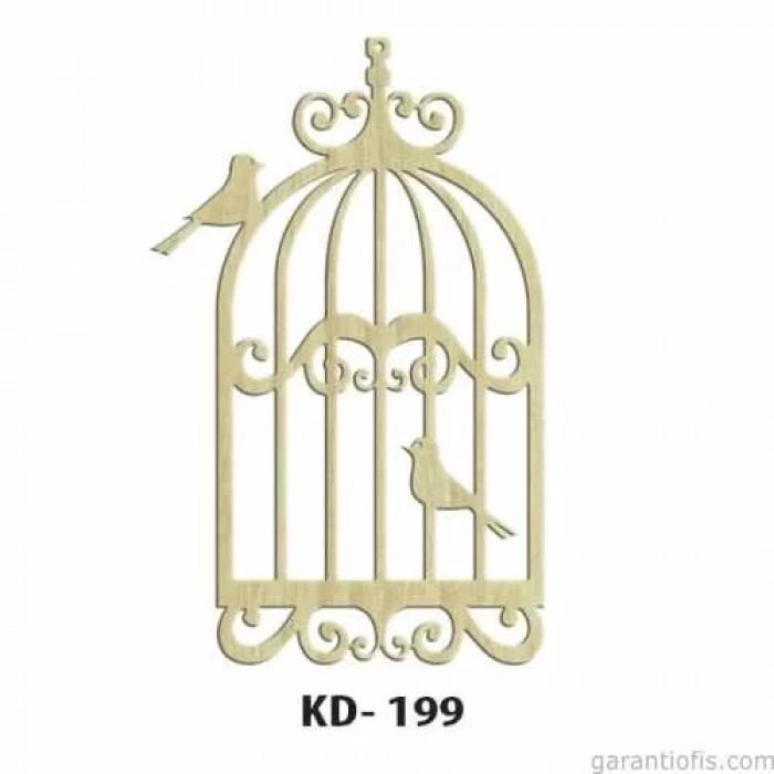 Hobi-Art KD 199 Kuş Kafesi Şeklinde Dekoratif Mini Ahşap Obje