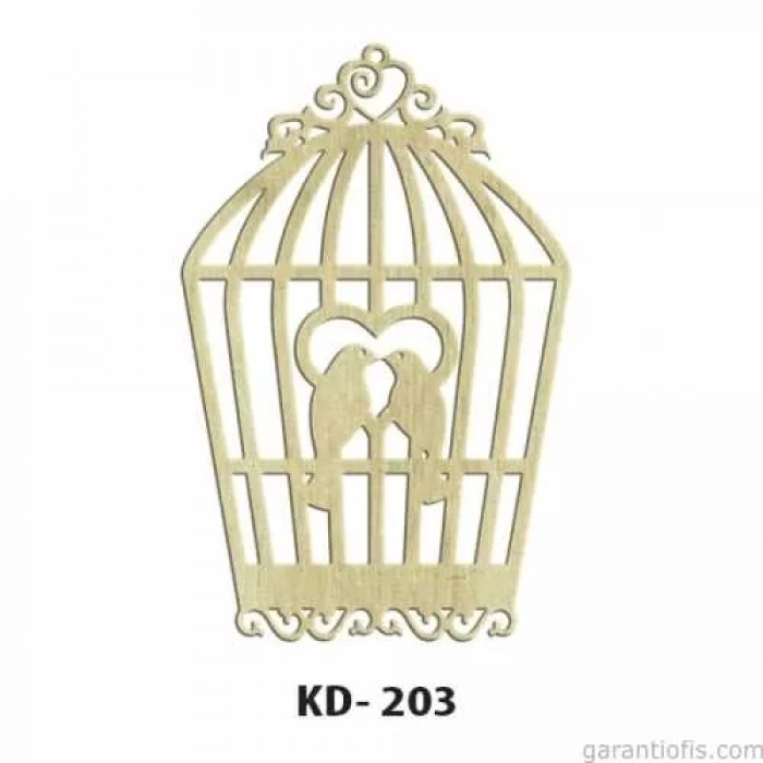 Hobi-Art KD 203 Kuş Kafesi Şeklinde Dekoratif Mini Ahşap Obje
