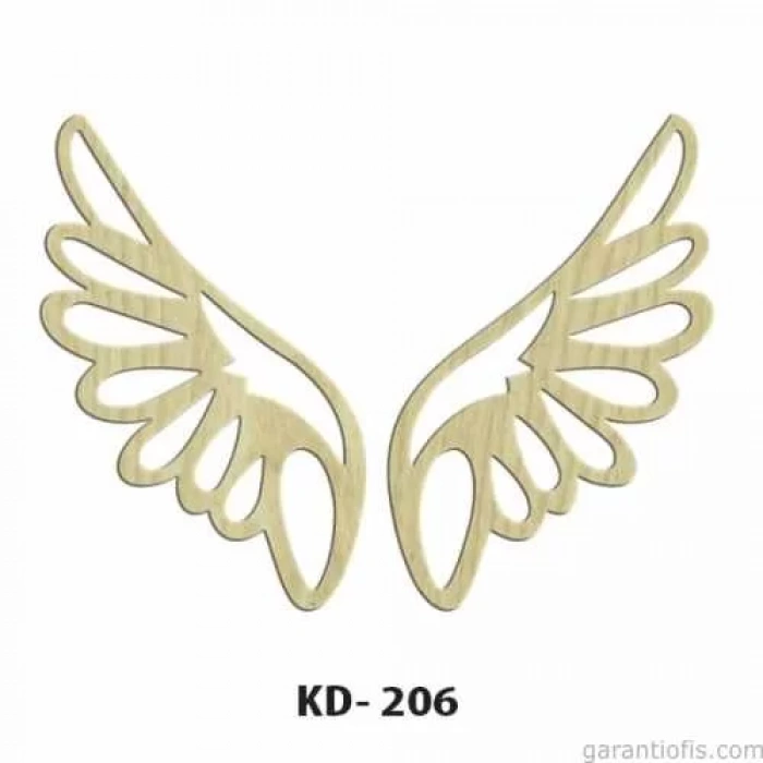 Hobi-Art KD 206 Kanat Şeklinde Dekoratif Mini Ahşap Obje