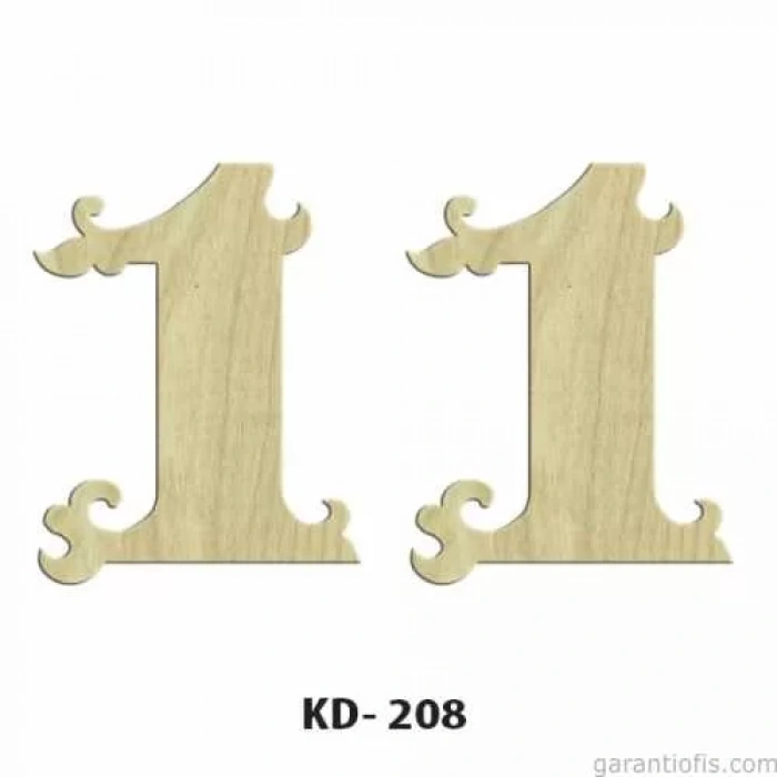 Hobi-Art KD 208 Dekoratif Mini Ahşap Rakamlar (1 Rakamı)