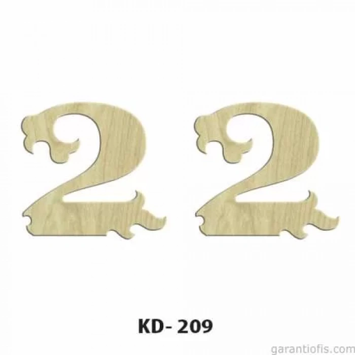 Hobi-Art KD 209 Dekoratif Mini Ahşap Rakamlar (2 Rakamı)