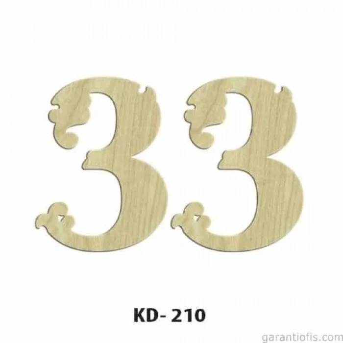 Hobi-Art KD 210 Dekoratif Mini Ahşap Rakamlar (3 Rakamı)