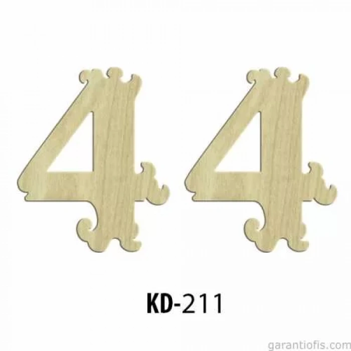 Hobi-Art KD 211 Dekoratif Mini Ahşap Rakamlar (4 Rakamı)