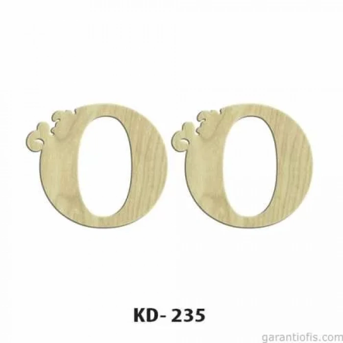 Hobi-Art KD 235 Dekoratif Mini Ahşap Harfler (O Harfi)
