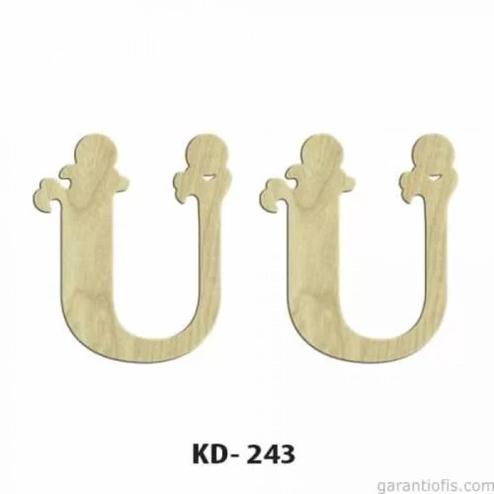 Hobi-Art KD 243 Dekoratif Mini Ahşap Harfler (Ü Harfi)