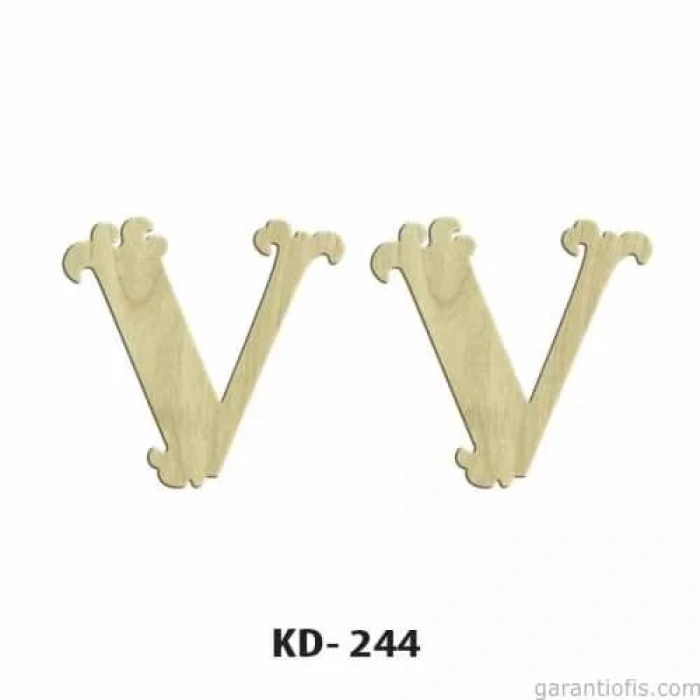 Hobi-Art KD 244 Dekoratif Mini Ahşap Harfler (V Harfi)
