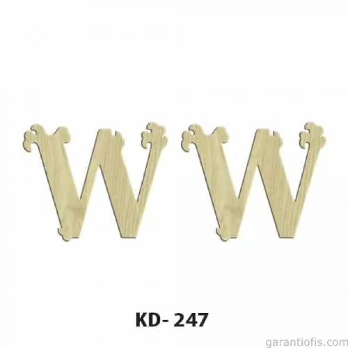 Hobi-Art KD 247 Dekoratif Mini Ahşap Harfler (W Harfi)