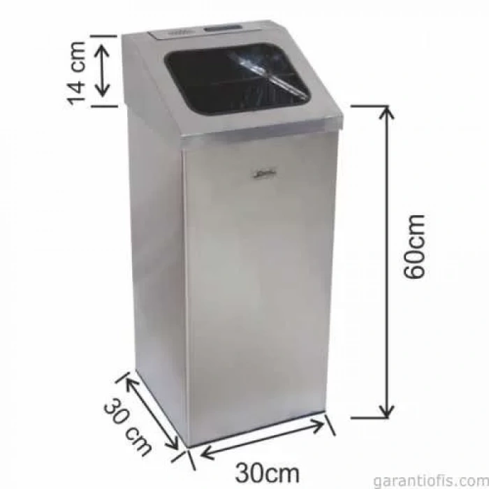 Garanti Metal 1365 Küllüklü Paslanmaz Çöp Kovası (54 Litre)