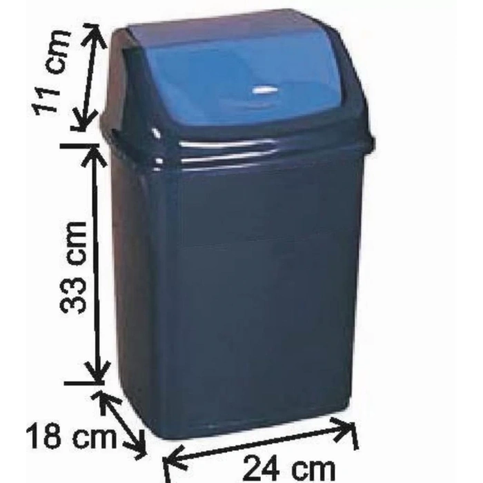 Garanti Metal 7406 Plastik İtme Kapaklı Çöp Kovası (16 Litre)