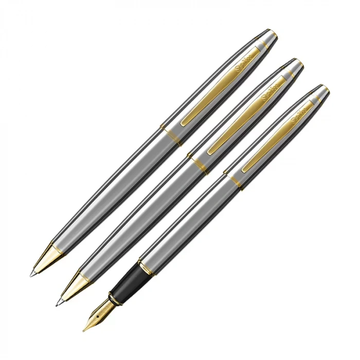 SCRİKSS 35 DOLAM KALEM+TÜKENMEZ KALEM+VERSATİL KALEM SETİ GOLD-KROM