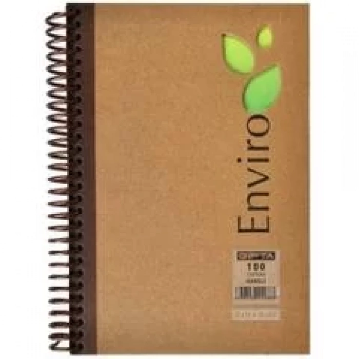 GIPTA ENVİRO SPİRALLİ SERT KAPAK ALLİ DEFTER A4 DÜZ 100 YAPRAK KRAFT (2919)