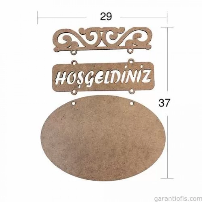 Hobi-Art L 228 Ham Ahşap Hoşgeldiniz Yazılı Obje