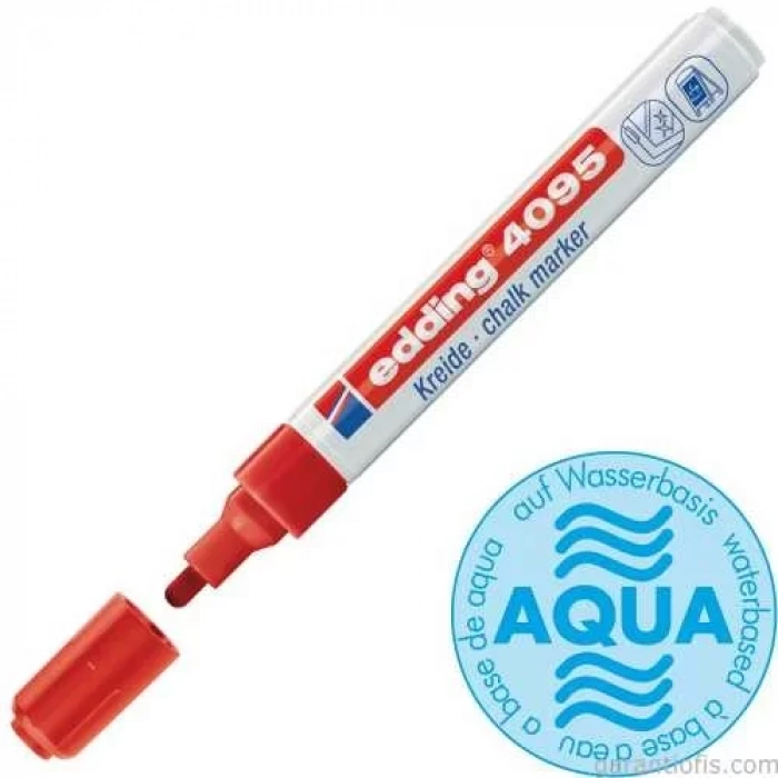 Edding 4095 Kırmızı Likit Tebeşir ve Cam Kalemi