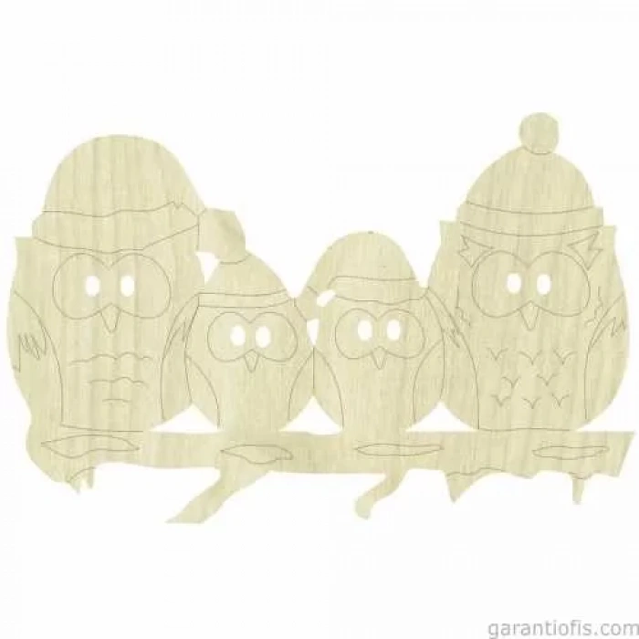 Hobi-Art KD 254 Baykuş Figürlü Mini Ahşap Obje