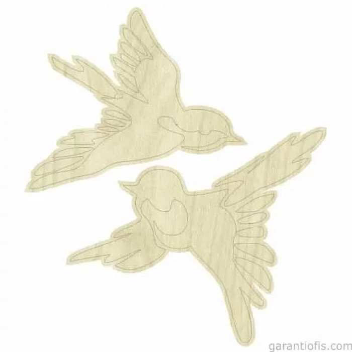 Hobi-Art KD 260 Uçan Kuş Figürlü Mini Ahşap Obje