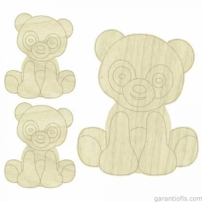 Hobi-Art KD 267 Ayıcık Figürlü Mini Ahşap Obje