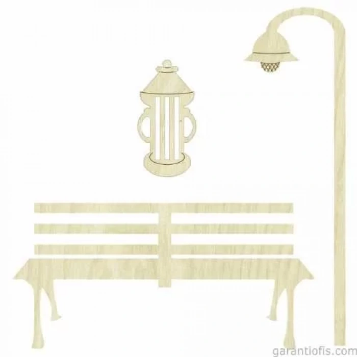 Hobi-Art KD 285 Bank Figürlü Mini Ahşap Obje