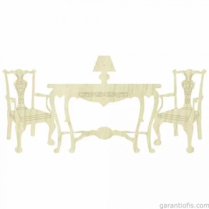 Hobi-Art KD 287 Masa ve Sandalye Figürlü Mini Ahşap Obje