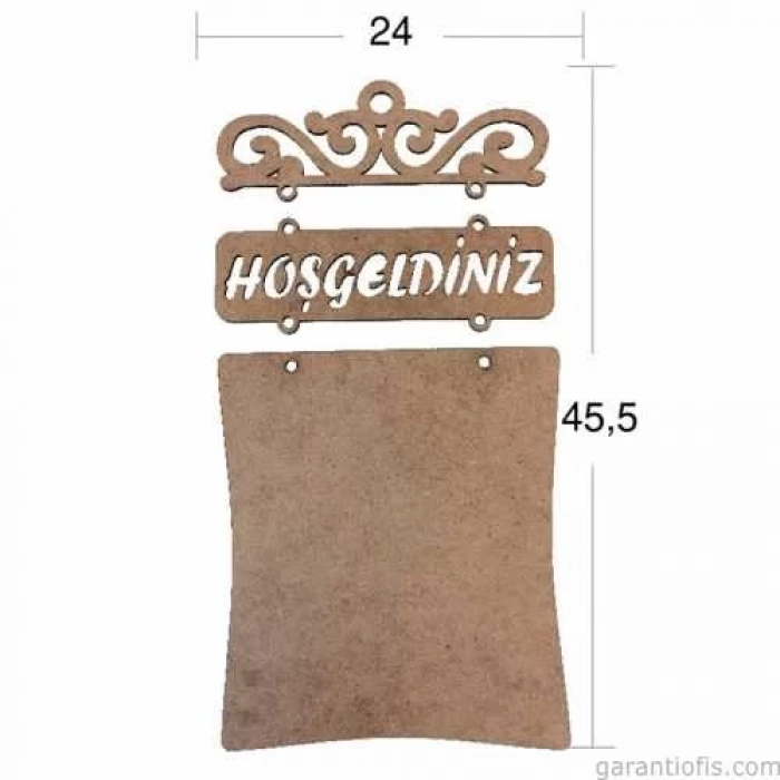 Hobi-Art L 230 Ham Ahşap Hoşgeldiniz Yazılı Obje
