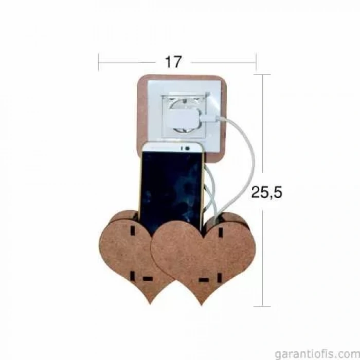 Hobi-Art L 251 Ham Ahşap Telefon Şarj Kutusu ve Prizlik