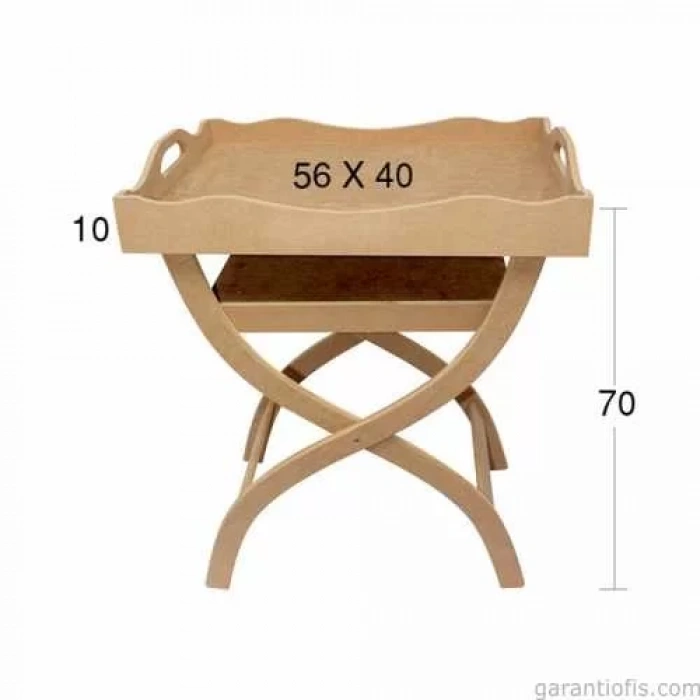 Hobi-Art T 760 Ahşap Dekoratif Şımarık Sehpa ve Tepsi