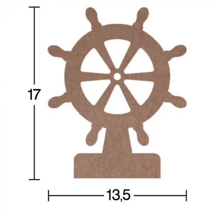 Hobi-Art H 48 Ayakta Durabilen Ahşap Gemi Dümeni (18 mm Kalınlık)