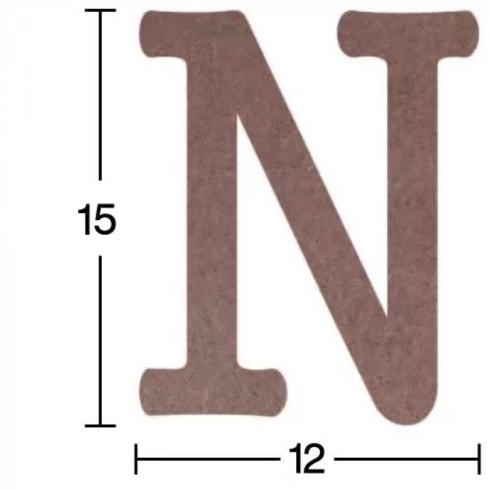Hobi-Art H 17 Ayakta Durabilen Ahşap N Harfi (18 mm Kalınlık)