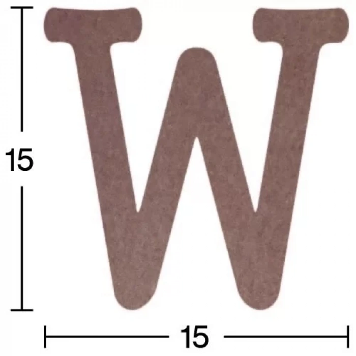 Hobi-Art H 30 Ayakta Durabilen Ahşap W Harfi (18 mm Kalınlık)