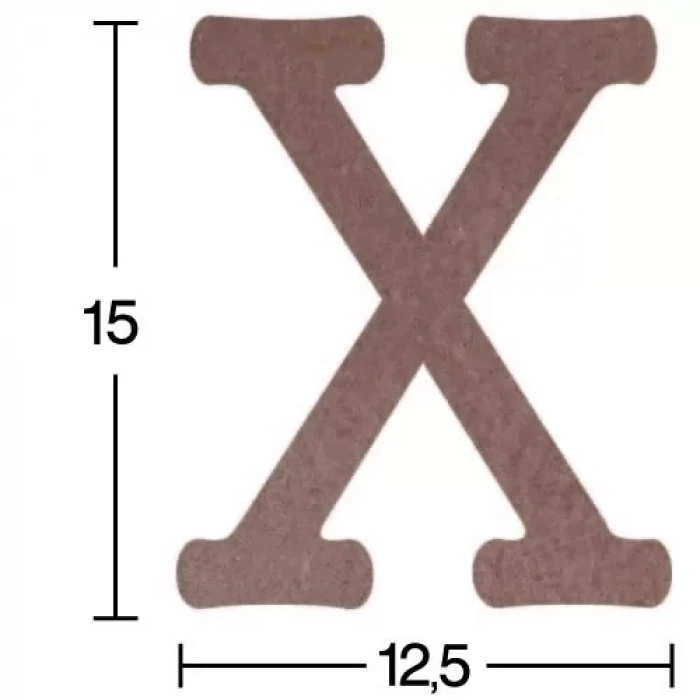 Hobi-Art H 31 Ayakta Durabilen Ahşap X Harfi (18 mm Kalınlık)
