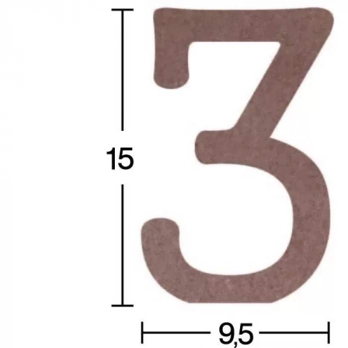 Hobi-Art H 36 Ayakta Durabilen Ahşap 3 Rakamı (18 mm Kalınlık)