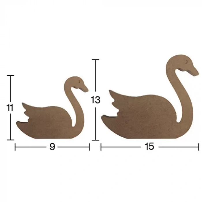 Hobi-Art H 55 Ayakta Durabilen Ahşap Kuğu (18 mm Kalınlık)