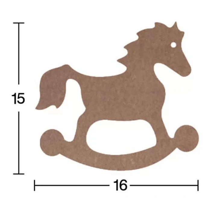 Hobi-Art H 68 Ayakta Durabilen Ahşap Sallanan At (18 mm Kalınlık)