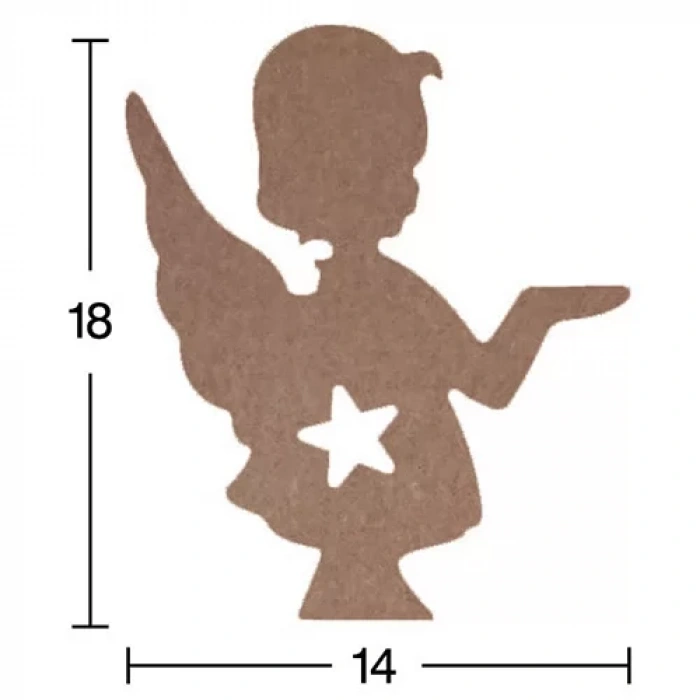 Hobi-Art H 72 Ayakta Durabilen Ahşap Melek (18 mm Kalınlık)