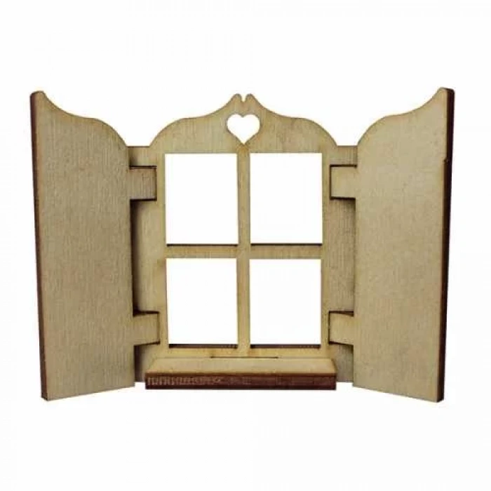 Hobi-Art KD 322 Pencere Figürlü Mini Ahşap Obje