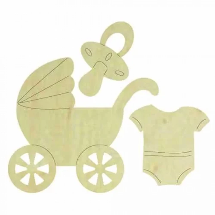 Hobi-Art KD 323 Bebek Ürünleri Figürlü Mini Ahşap Obje