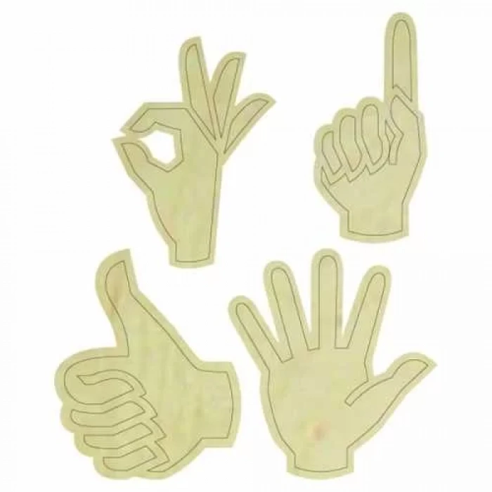 Hobi-Art KD 324 El İşaretleri Figürlü Mini Ahşap Obje