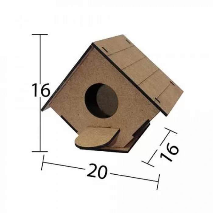 Hobi-Art L 319 Kuş Yuvası Şeklinde Boyanabilir Demonte Ham Ahşap Obje