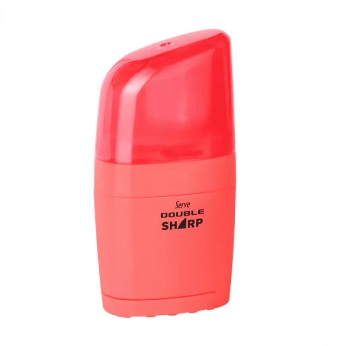 SERVE DOUBLE SHARP SİLGİLİ KALEMTRAŞ KIRMIZI