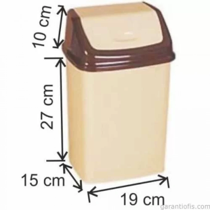 Garanti Metal 7407 Plastik İtme Kapaklı Çöp Kovası (8,4 Litre)
