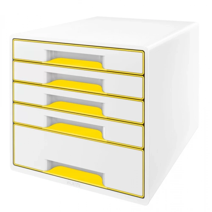 Leitz 5214 WOW Metalik Sarı 5 Çekmeceli Evrak Rafı