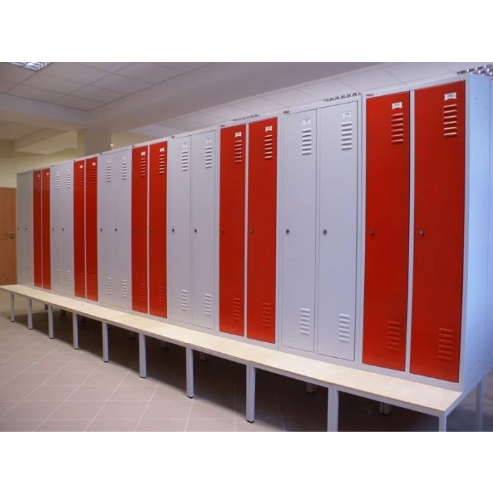 Metal iki Tam Boy Kapılı Soyunma Dolabı Kırmızı Gri (Tam Boy Kapılı)